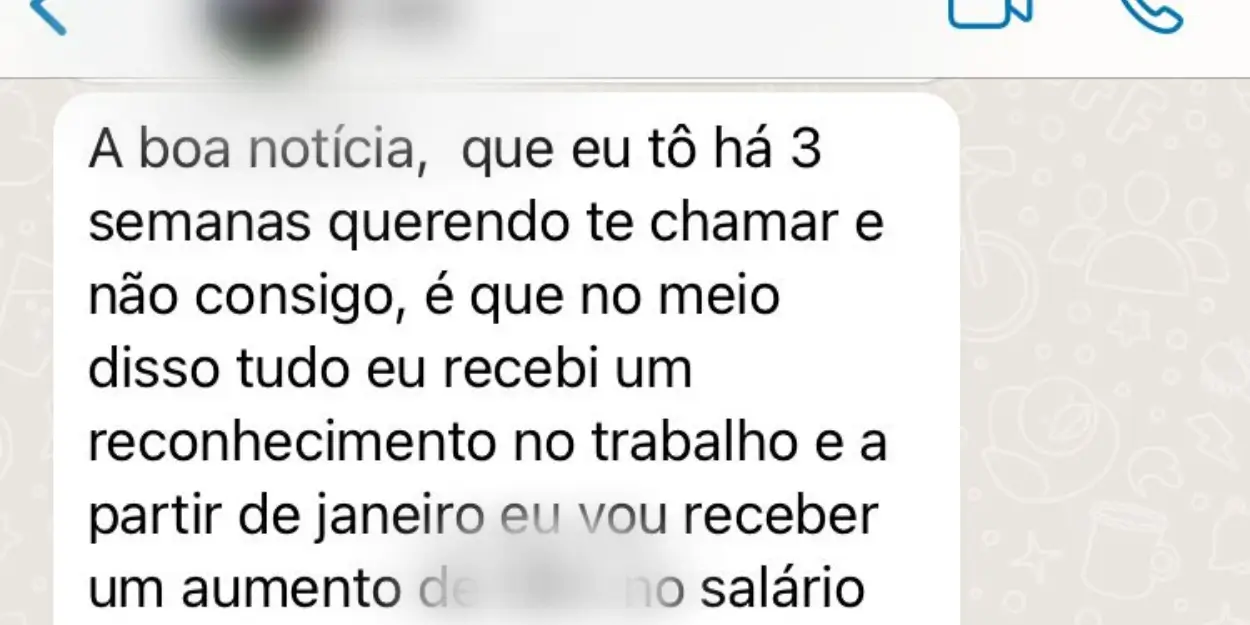 Depoimento de aluna sobre reconhecimento no trabalho